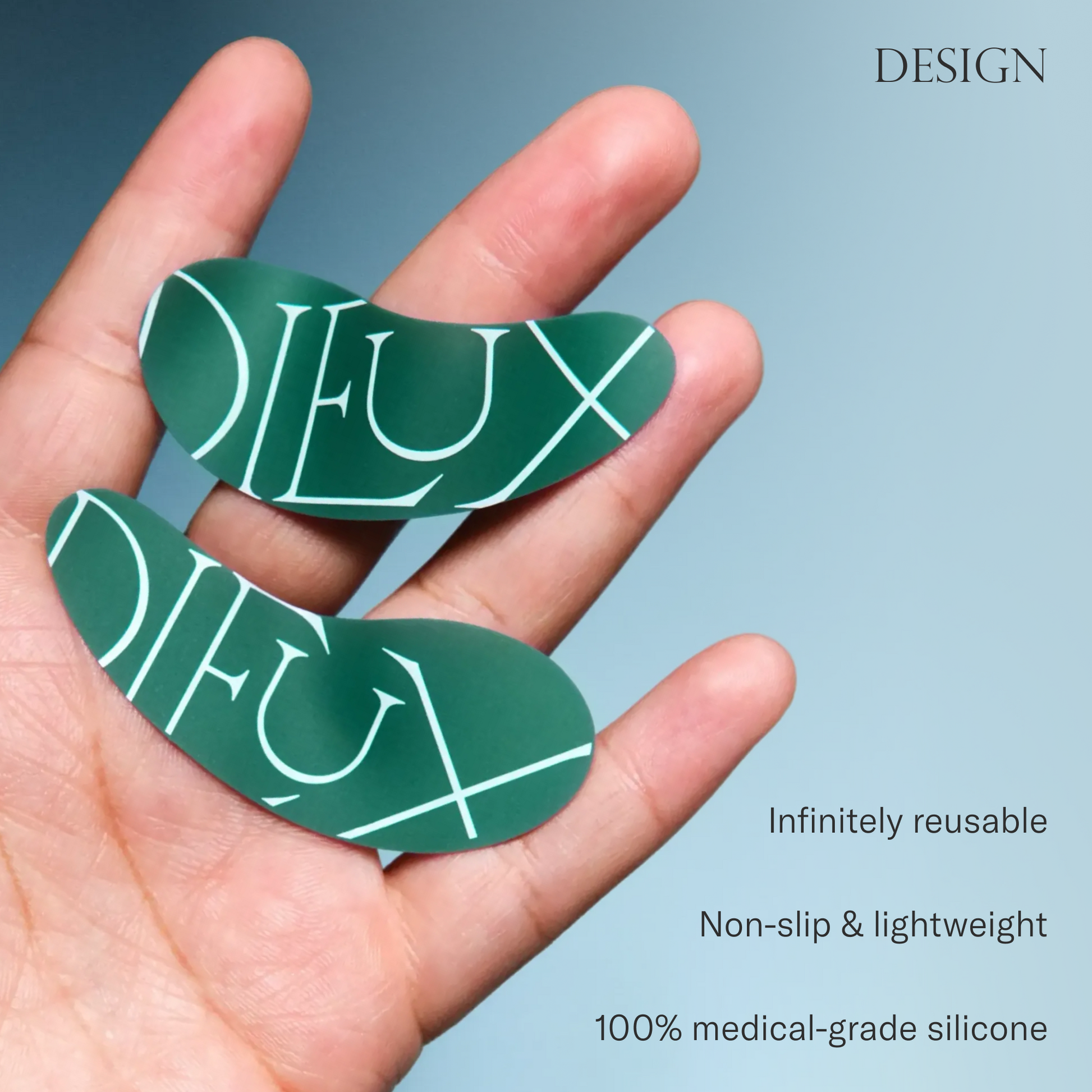 Forever Eye Mask is designed to be infinitely reusable, non-slip & lightweight, and made with 100% medical grade silicone.