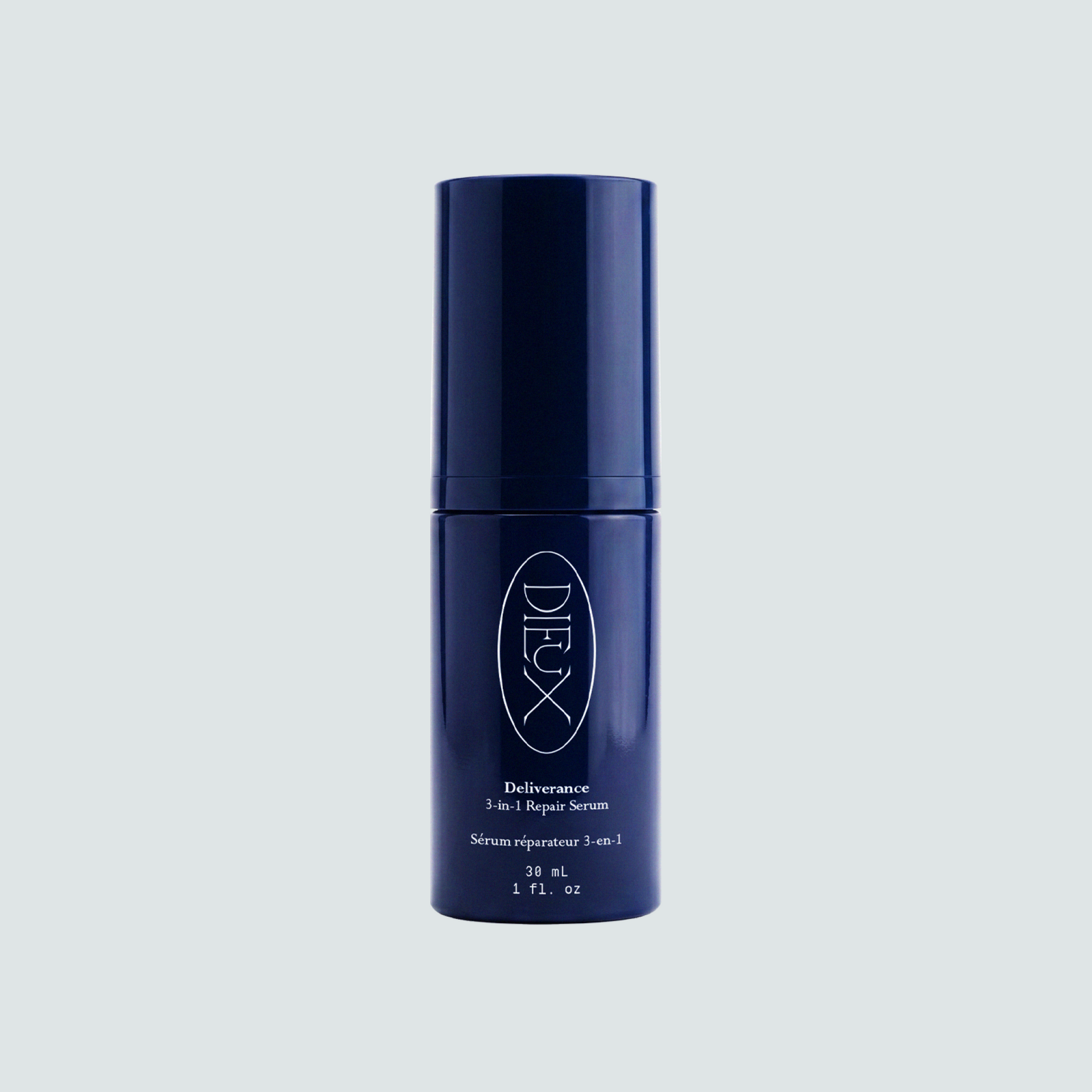 Dieux Deliverance 3-in-1 Repair Serum 30 ml bottle on a pale background