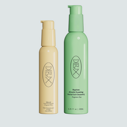 Dieux Ethereal Cleansing Oil and Baptism Gentle Gel Cleanser bottles