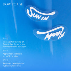 How to use Forever Eye Mask. 1. Massage half a pump of Auracle Eye Serum or any eye cream under your eyes. 2. Apply mask and leave on for 10 minutes. 3. Remove to reveal plump hydrated under eyes. 