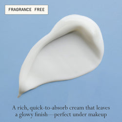 Instant Angel texture graphic showing a rich fragrance-free cream