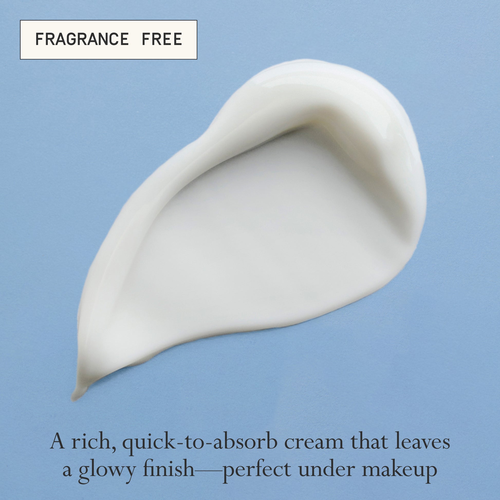 Instant Angel texture graphic showing a rich fragrance-free cream