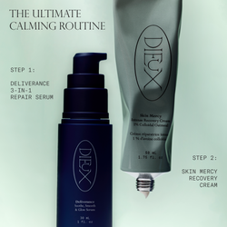 Ultimate calming routine graphic with Deliverance and Skin Mercy