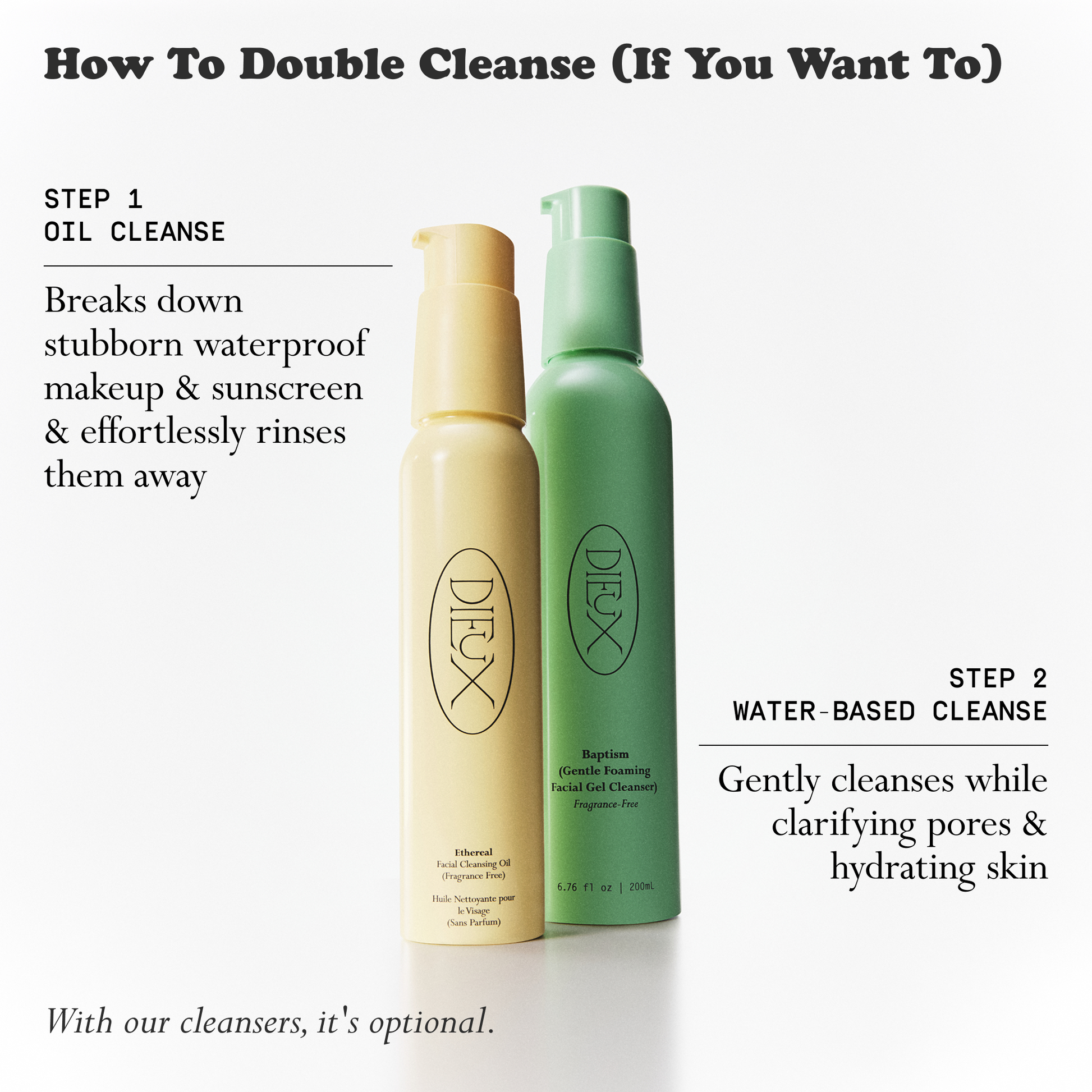 How to double cleanse graphic with Ethereal and Baptism
