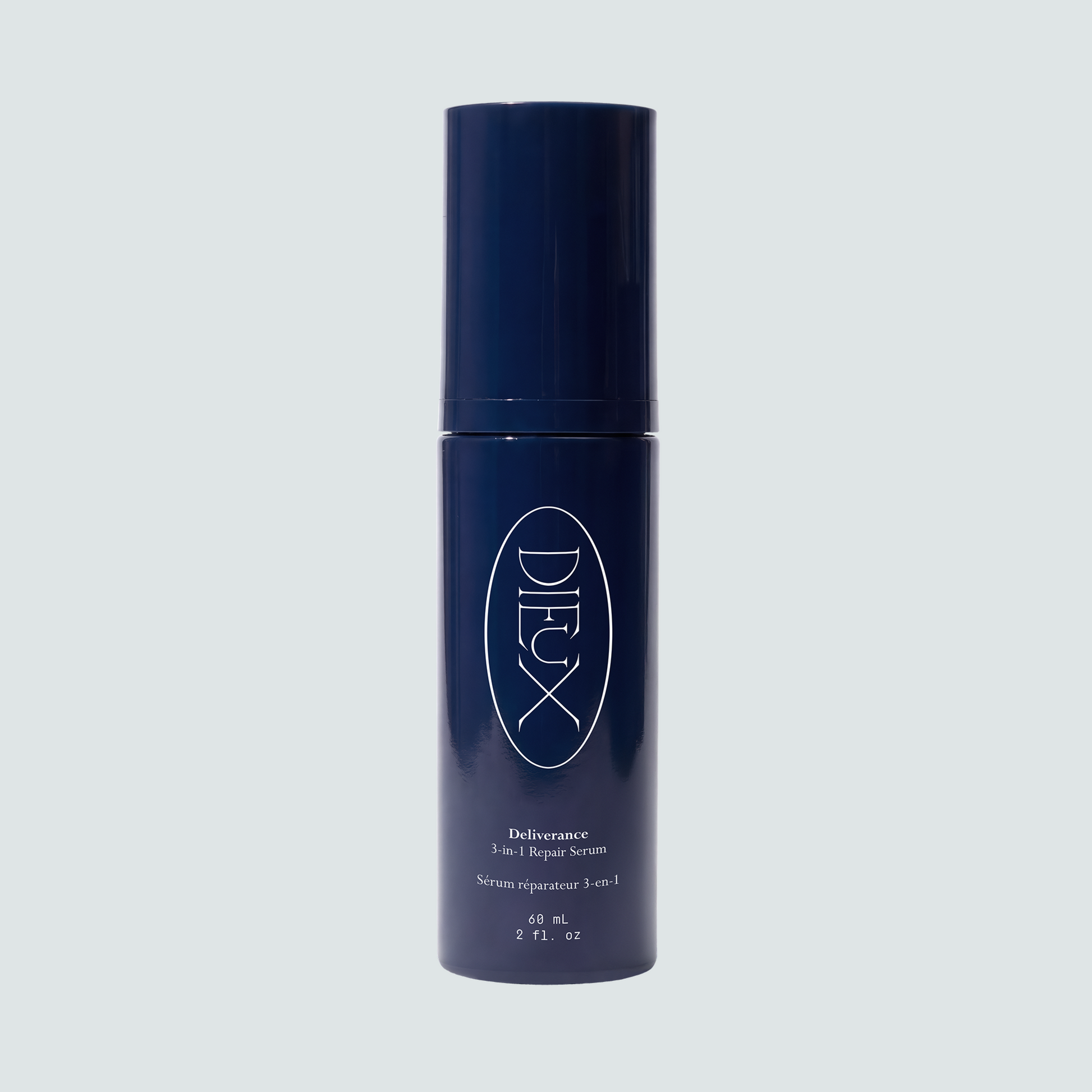 Dieux Deliverance 3-in-1 Repair Serum 60 ml bottle on a pale background