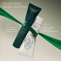 The ultimate firming routine. Step 1: Firm Revival HydroRetinal Firming Serum. Step 2: Instant Angel Lipid-Rich Firming Moisturizer.