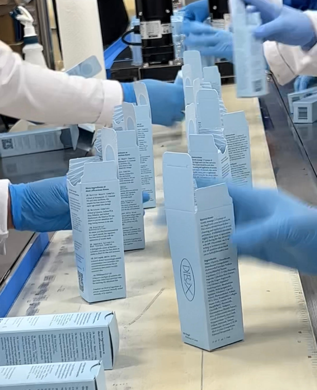 Air Angel tubes lined up during packaging production