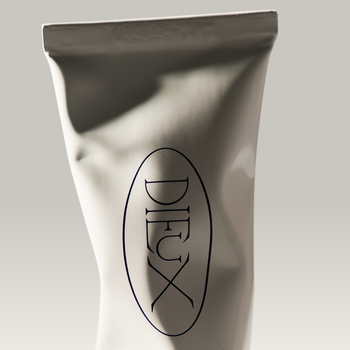 Close-up of Dieux Instant Angel moisturizer tube
