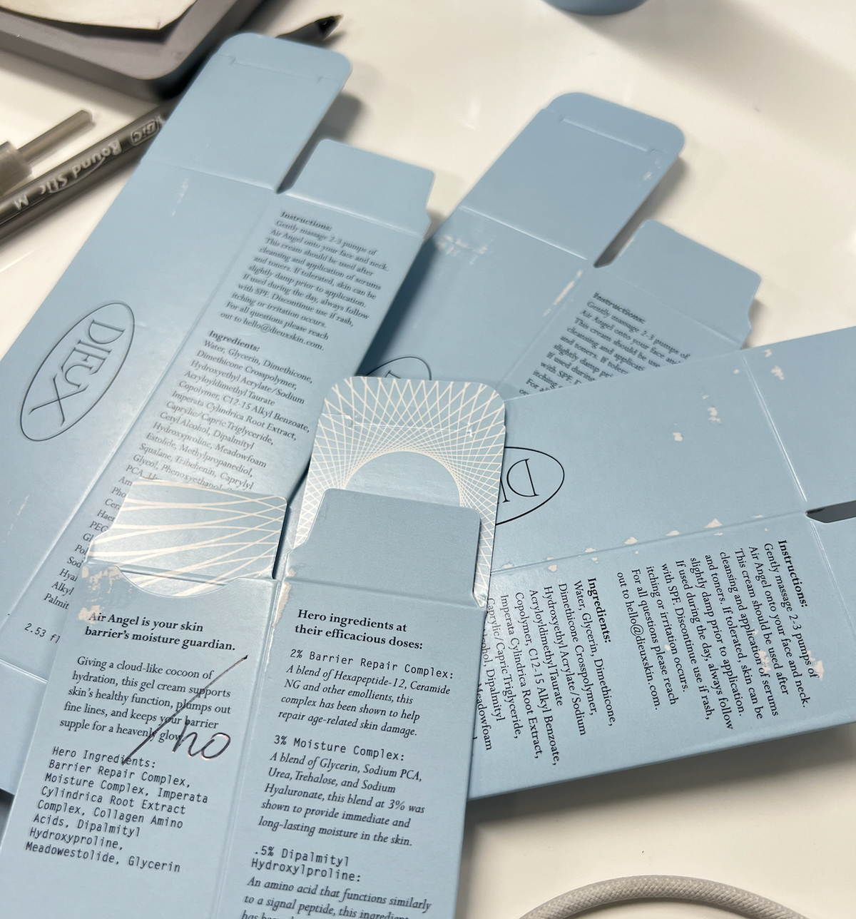 Dieux News article image for First production run of Air Angel! Image of scrap boxes due to imperfections and damage that wo…