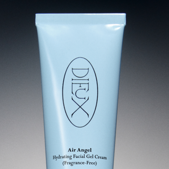 Close-up of Dieux Air Angel Peptide Plumping Gel Cream tube