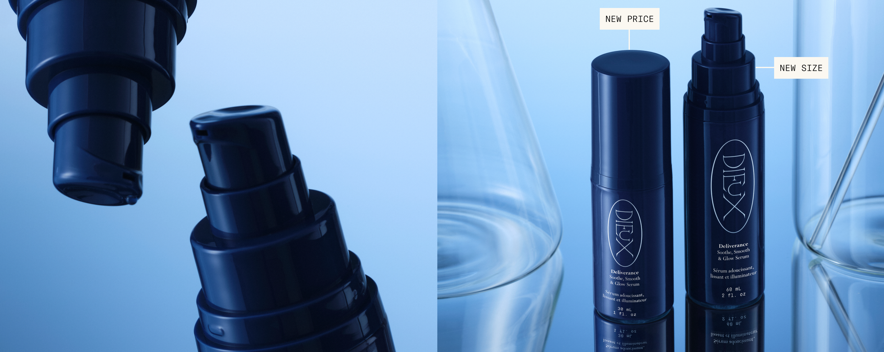 Deliverance close-up product and size graphic