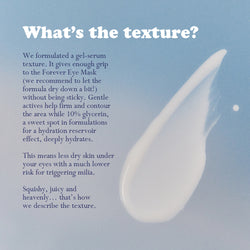 Auracle texture graphic with serum smear and product notes